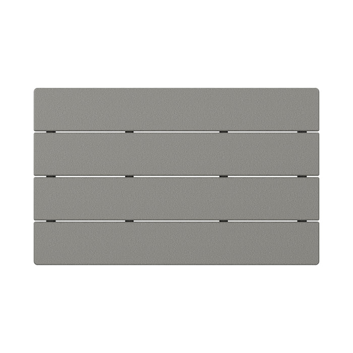 POLYWOOD Lakeside gray coffee table with rectangular design and four horizontal slats.
