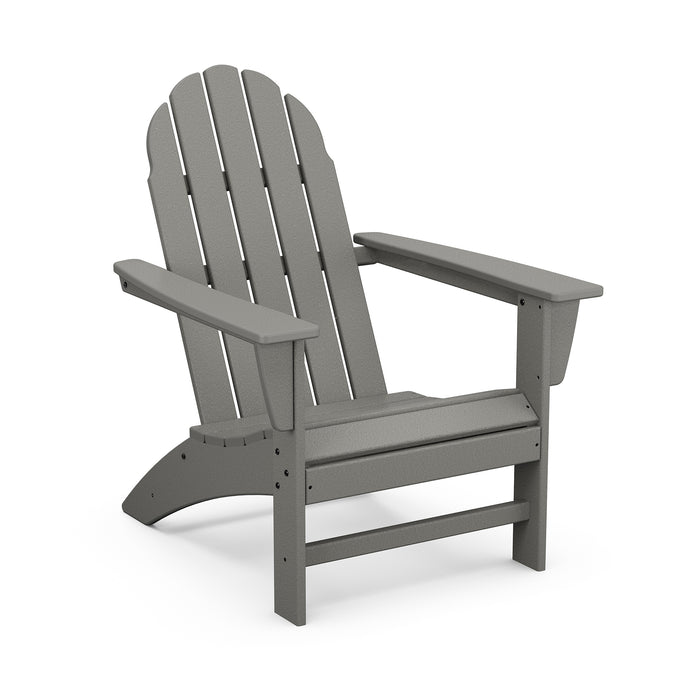 POLYWOOD Vineyard Adirondack Chair with wide armrests and slatted design.