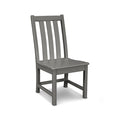 Gray POLYWOOD Vineyard Dining Chair featuring a slatted seat and backrest, highlighting its durable American-made craftsmanship.