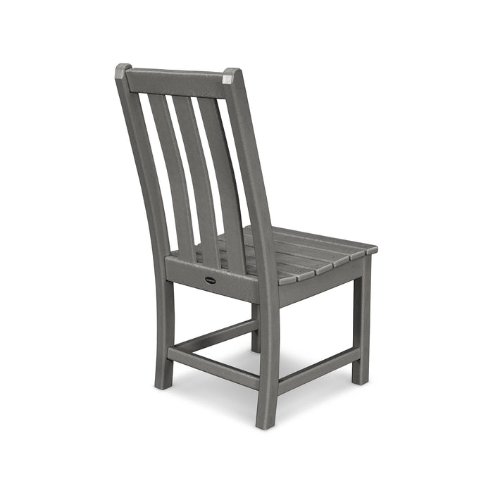 American-made POLYWOOD Vineyard Dining Chair with slatted back and seat, crafted for style, comfort, and weather-resistant durability.