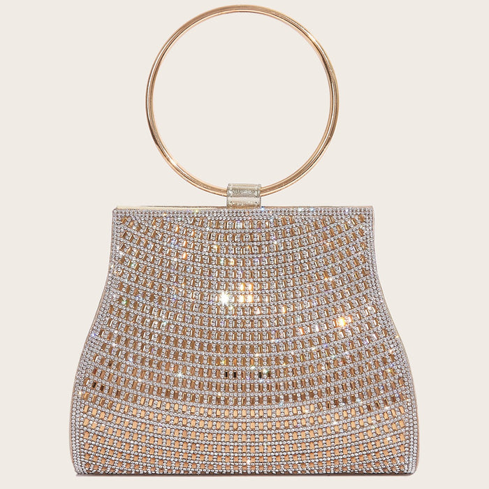 PU diamond bag magnetic buckle chain bag