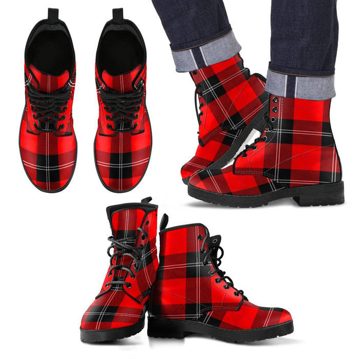 Ramsay Modern Tartan Leather Boots Footwear Shoes