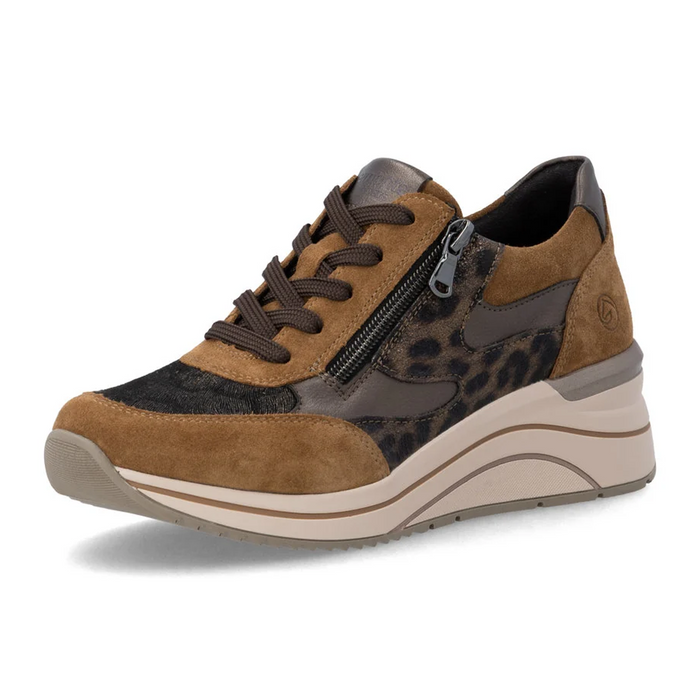 Remonte Eleni D0T23 Sneaker (Women) - Reh/Schwarz-Gold/Antique Athletic - Casual - Lace Up - The Heel Shoe Fitters