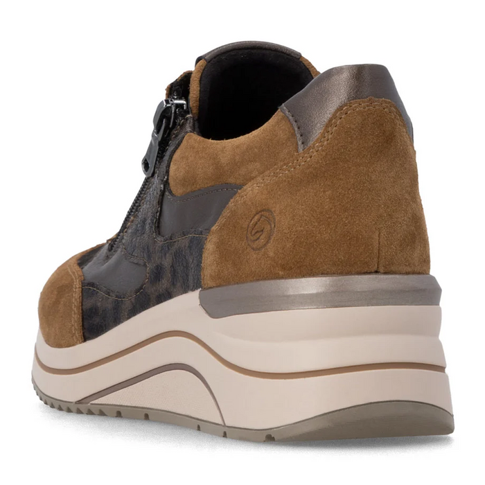 Remonte Eleni D0T23 Sneaker (Women) - Reh/Schwarz-Gold/Antique Athletic - Casual - Lace Up - The Heel Shoe Fitters