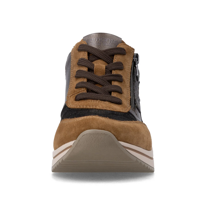 Remonte Eleni D0T23 Sneaker (Women) - Reh/Schwarz-Gold/Antique Athletic - Casual - Lace Up - The Heel Shoe Fitters