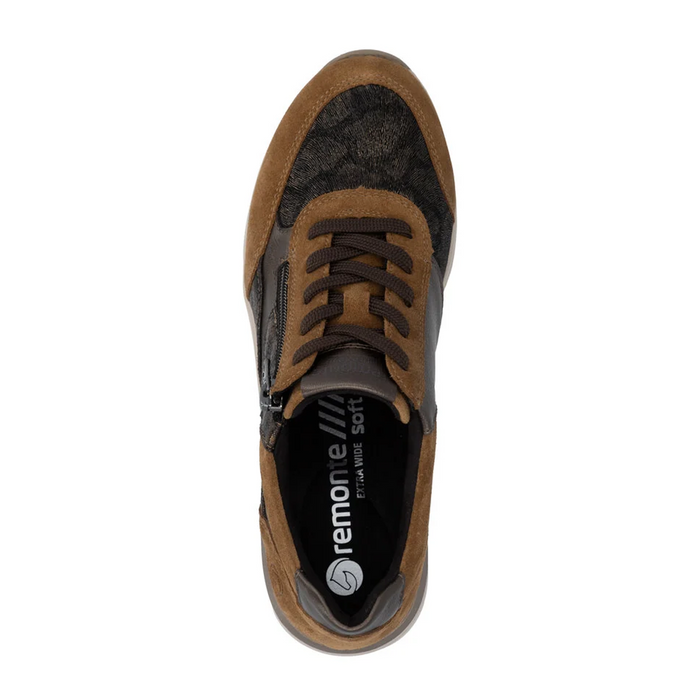 Remonte Eleni D0T23 Sneaker (Women) - Reh/Schwarz-Gold/Antique Athletic - Casual - Lace Up - The Heel Shoe Fitters