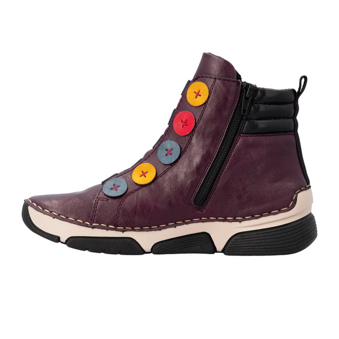 Rieker Angela 45977 Mid Sneaker (Women) - Brombeer/Royal/Honig Athletic - Casual - Slip On - The Heel Shoe Fitters