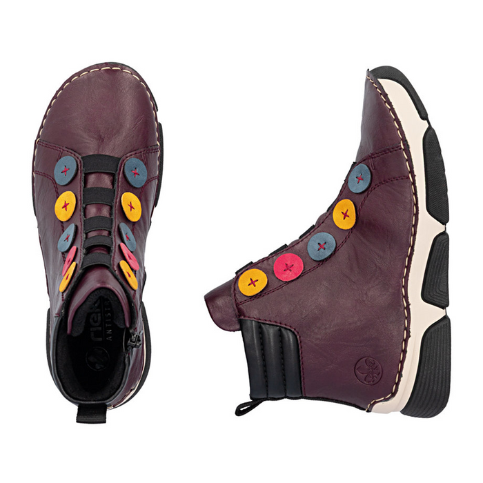 Rieker Angela 45977 Mid Sneaker (Women) - Brombeer/Royal/Honig Athletic - Casual - Slip On - The Heel Shoe Fitters