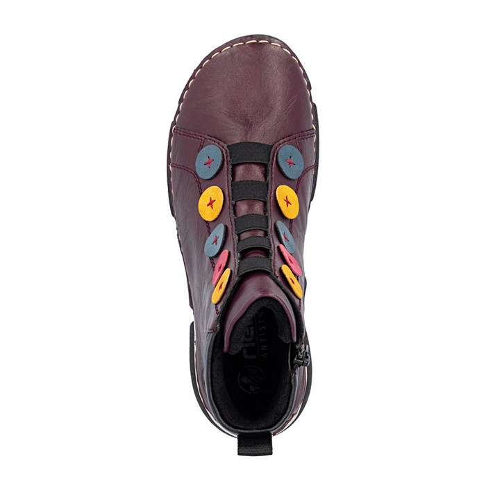 Rieker Angela 45977 Mid Sneaker (Women) - Brombeer/Royal/Honig Athletic - Casual - Slip On - The Heel Shoe Fitters