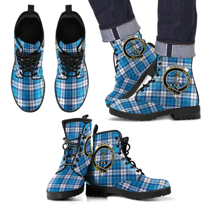 Roberton Tartan Leather Boots Footwear Shoes