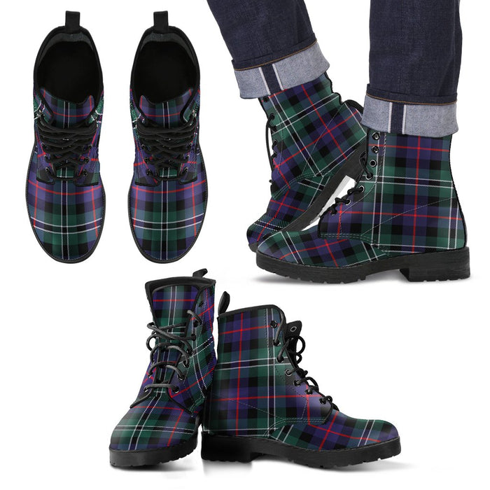 Rose Hunting Modern Tartan Leather Boots Footwear Shoes