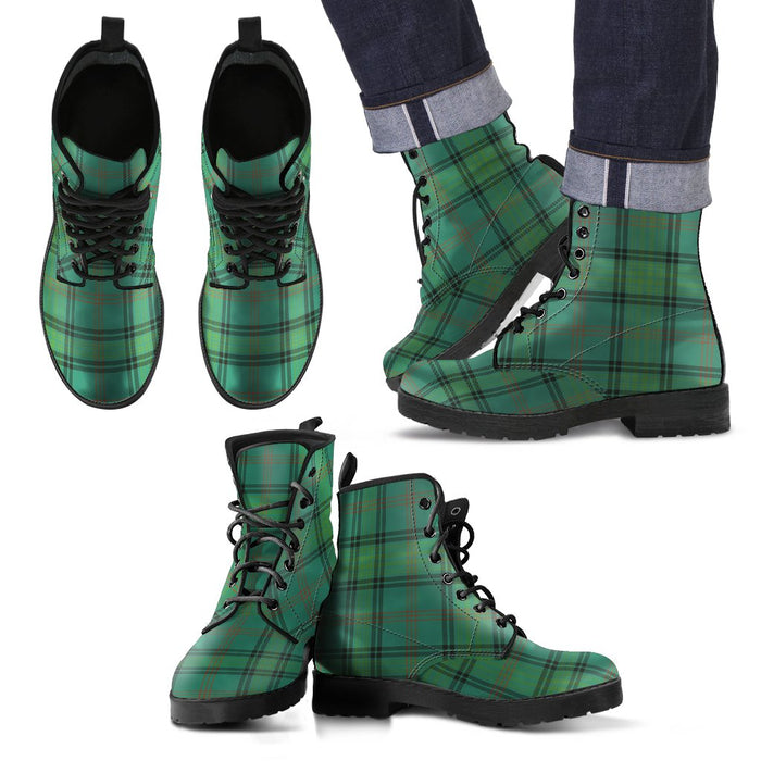 Ross Hunting Ancient Tartan Leather Boots Footwear Shoes
