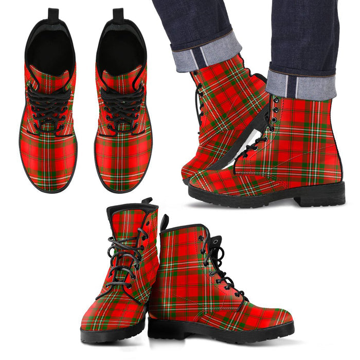 SCOTT MODERN Tartan Leather Boots Footwear Shoes