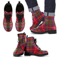 Shaw Red Modern Tartan Leather Boots Footwear Shoes