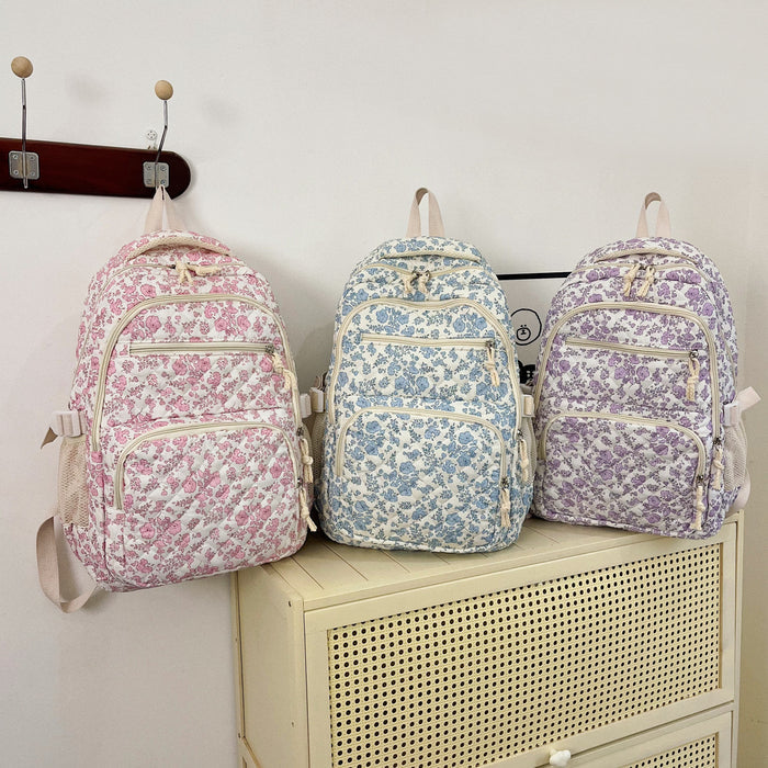 Small Fresh Floral Three Piece Backpack Set