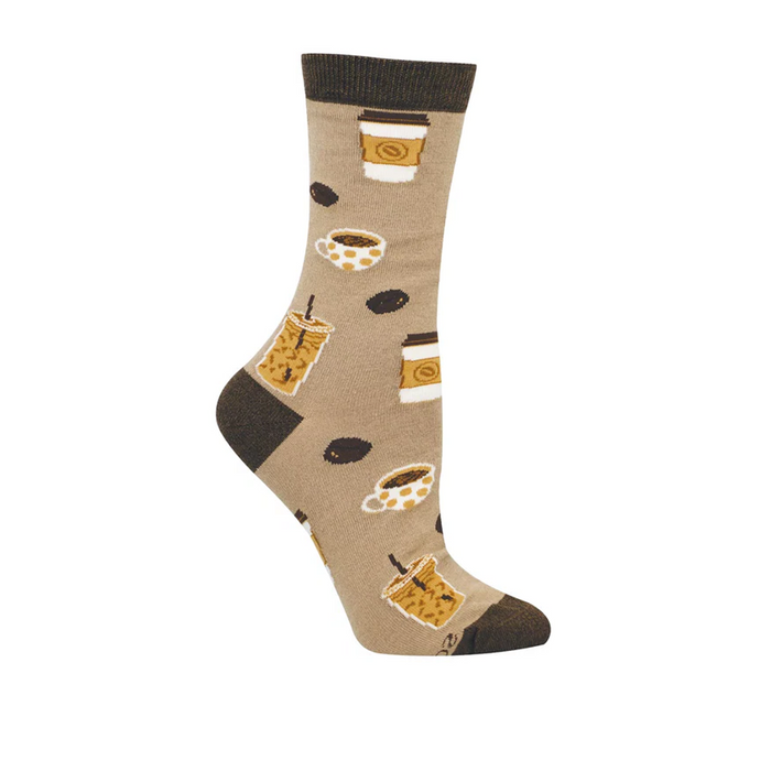 SockSmith Coffee, Coffee, Coffee Crew Sock (Women) - Brown Accessories - Socks - Lifestyle - The Heel Shoe Fitters