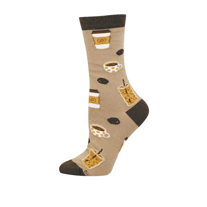 SockSmith Coffee, Coffee, Coffee Crew Sock (Women) - Brown Accessories - Socks - Lifestyle - The Heel Shoe Fitters