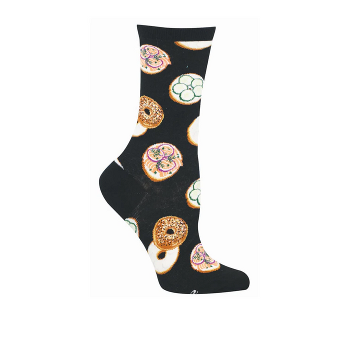 SockSmith Everything Bagels Crew Sock (Women) - Black Accessories - Socks - Lifestyle - The Heel Shoe Fitters