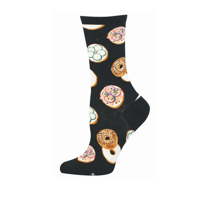 SockSmith Everything Bagels Crew Sock (Women) - Black Accessories - Socks - Lifestyle - The Heel Shoe Fitters