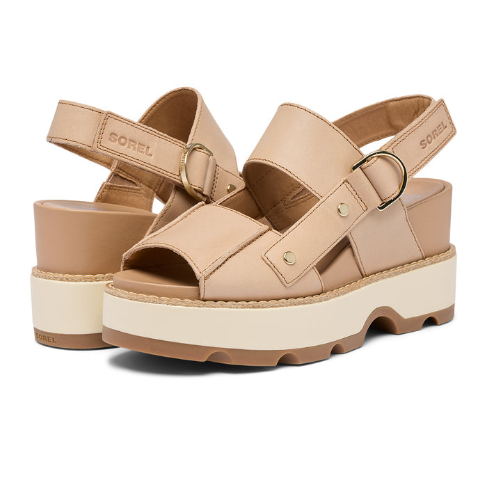 Sorel Joanie IV Wedge Sandal (Women) - Honest Beige/Gum Sandal - Heel/Wedge - The Heel Shoe Fitters