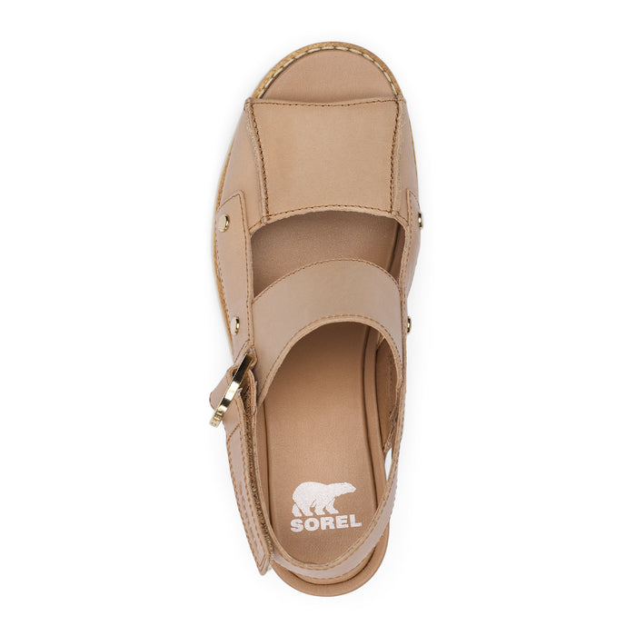 Sorel Joanie IV Wedge Sandal (Women) - Honest Beige/Gum Sandal - Heel/Wedge - The Heel Shoe Fitters