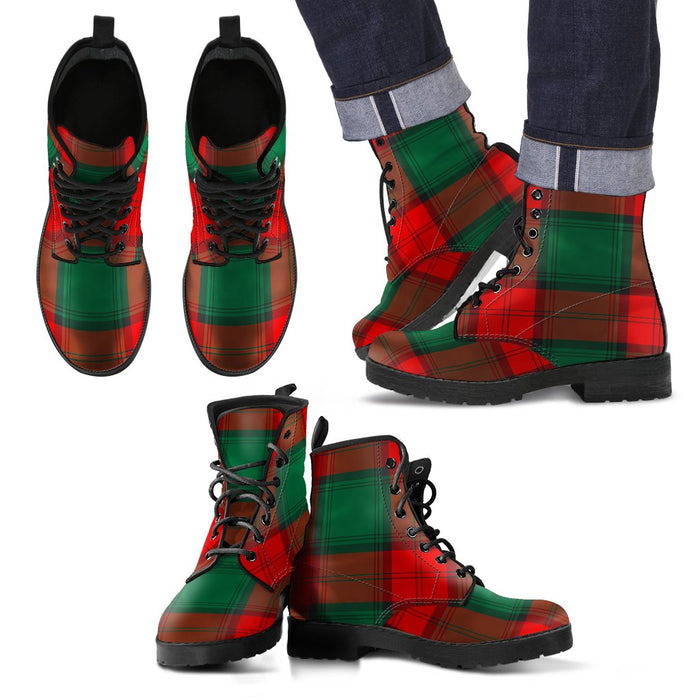 Stewart Atholl Modern Tartan Leather Boots Footwear Shoes