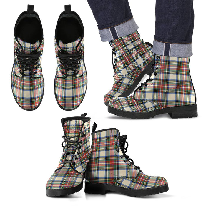 Stewart Dress Ancient Tartan Leather Boots Footwear Shoes