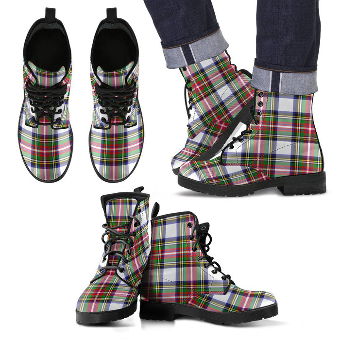 Stewart Dress Modern Tartan Leather Boots Footwear Shoes