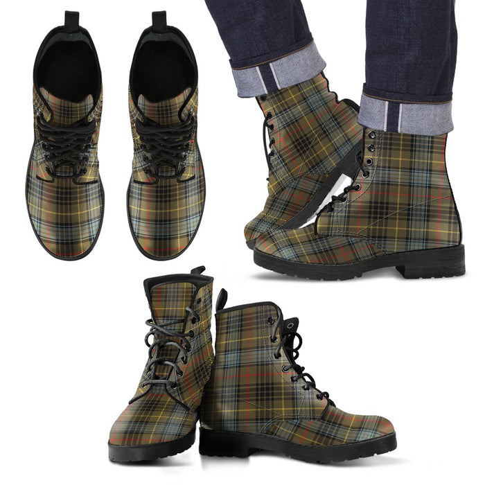 Stewart Hunting Weathered Tartan Leather Boots Footwear Shoes