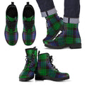 Stewart Old Modern Tartan Leather Boots Footwear Shoes