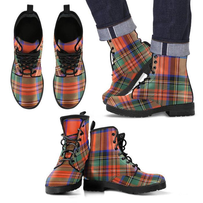Stewart Royal Ancient Tartan Leather Boots Footwear Shoes