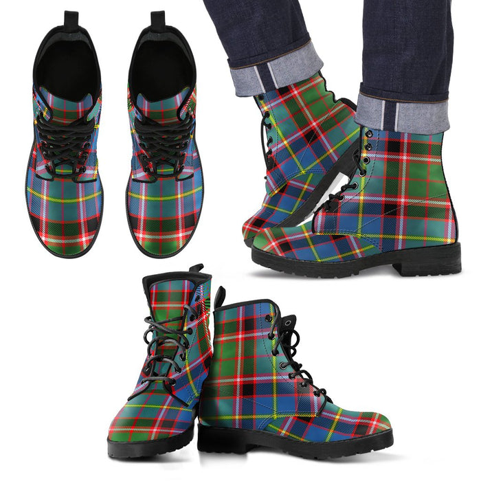 Stirling & Bannockburn District Tartan Leather Boots Footwear Shoes