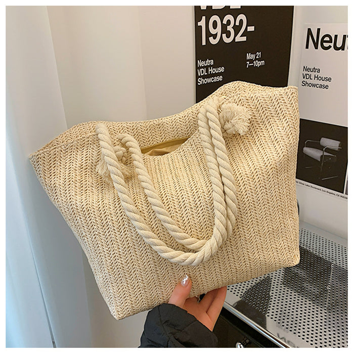 Straw woven bag large capacity single shoulder tote bag woven handbag for women