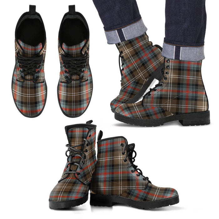 Sutherland Weathered Tartan Leather Boots Footwear Shoes