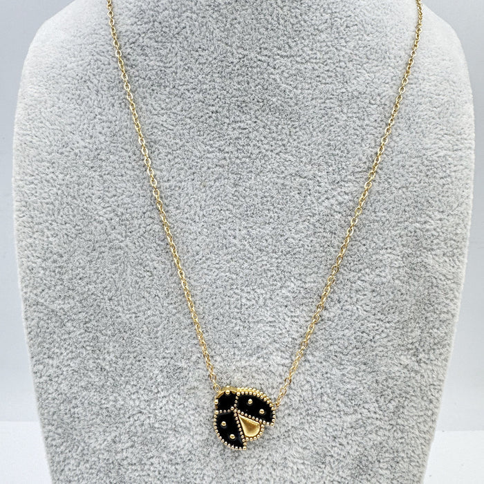 Titanium Steel Beetle Necklace Forest Story Jewelry