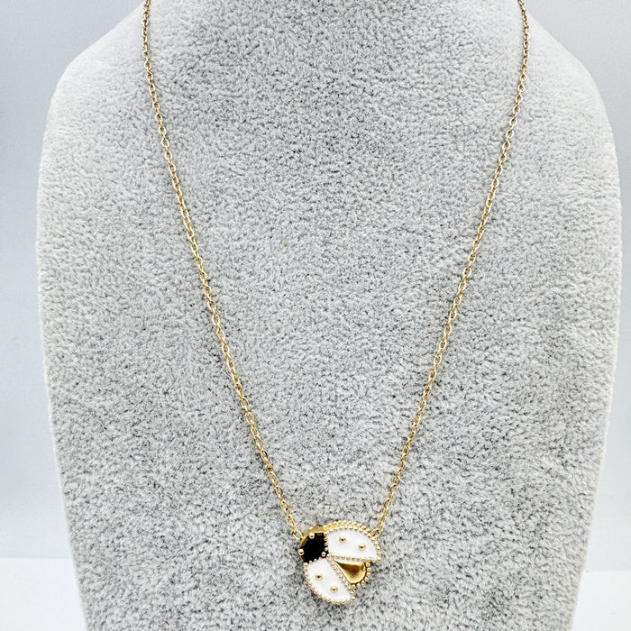 Titanium Steel Beetle Necklace Forest Story Jewelry
