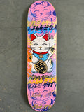 unlucky cat PINK/GOLD/NAVY 8.0 X 31.75 MIXED PROCESS 1 OF 1 SIGNED
