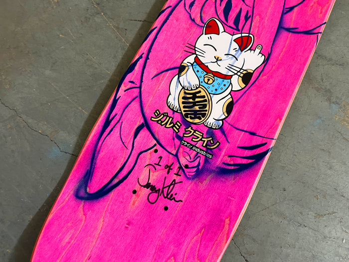 unlucky cat PINK/GOLD/NAVY 8.0 X 31.75 MIXED PROCESS 1 OF 1 SIGNED