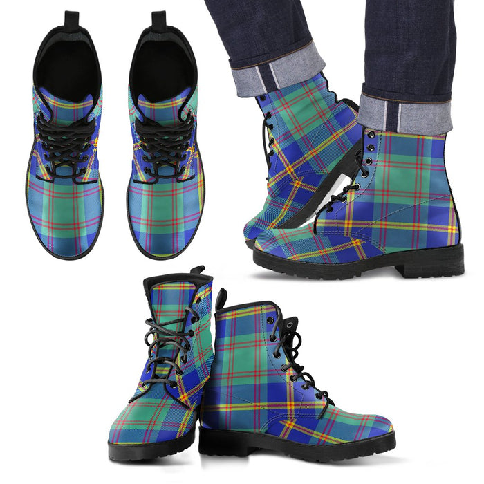 US Marine Tartan Leather Boots Footwear Shoes