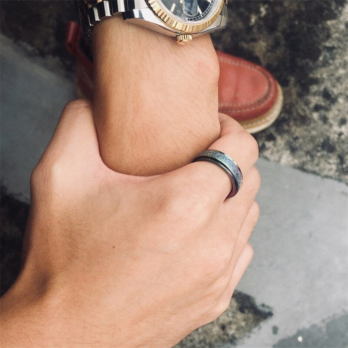 Vnox 6MM Stainless Steel Spinner Rings for Men Jewelry Sandblast Finished