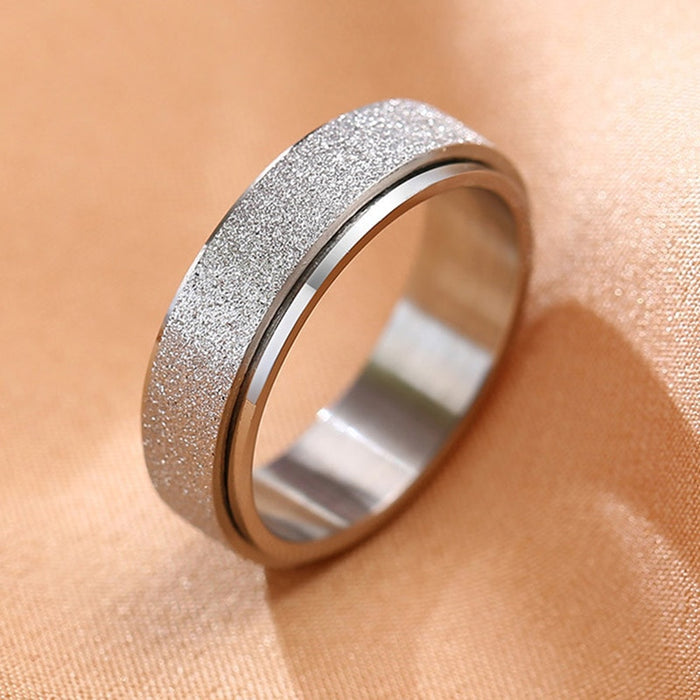 Vnox 6MM Stainless Steel Spinner Rings for Men Jewelry Sandblast Finished