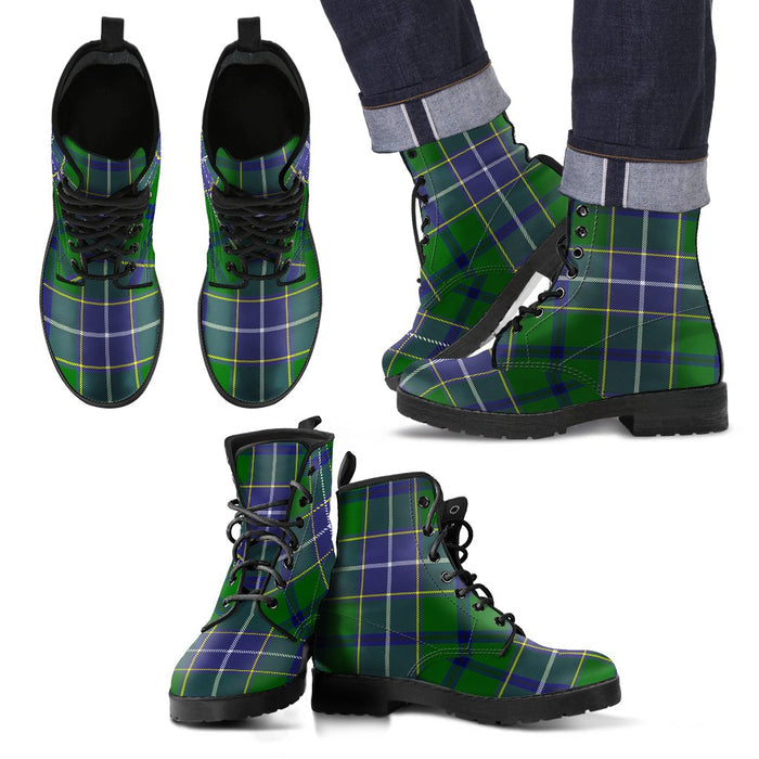 Wishart Hunting Modern Tartan Leather Boots Footwear Shoes