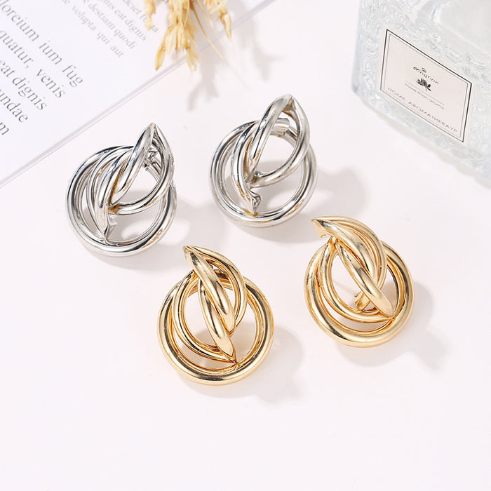 Women Irregular Metal Stud Earrings Statement Jewelry Party Accessories