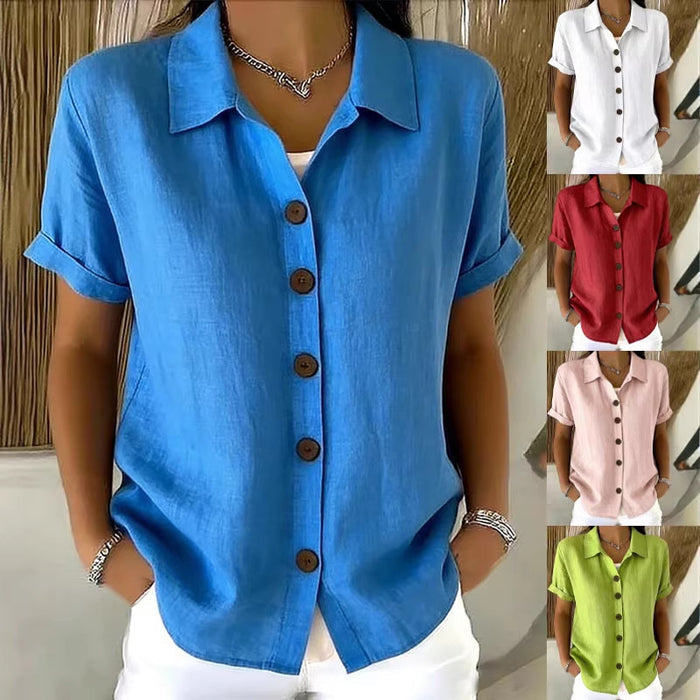 Women's Collar Short Sleeve Top