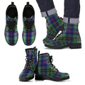 Wood Modern Tartan Leather Boots Footwear Shoes