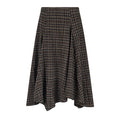 Wool Plaid Midi Skirt High Waist Drape Slimming A-Line Skirt College Style Women's Clothing