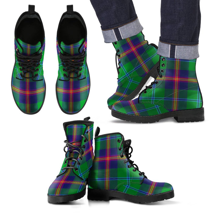 Young Modern Tartan Leather Boots Footwear Shoes