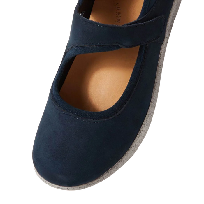 Ziera Silvani XF Mary Jane (Women) - Navy Nubuck/Navy Neoprene Dress-Casual - Slip On - The Heel Shoe Fitters